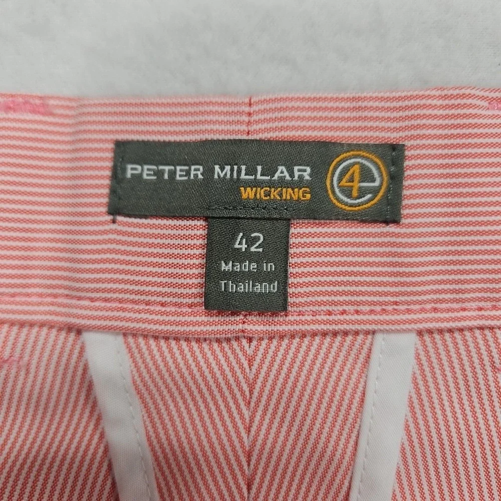 Peter Millar Wicking Golf Shorts Mens 42 Pink White 9